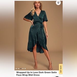 Lulus Wrapped Up With Love Green Midi Dress